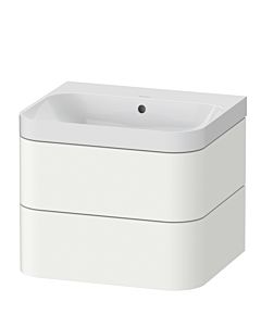 Duravit vasque à poser Happy D.2 Plus HP4345N3636 57,5 x 49 cm, sans trou pour robinetterie, blanc , 2 tiroirs