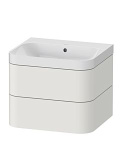 Duravit vasque à poser Happy D.2 Plus HP4345N3939 57,5 x 49 cm, sans trou pour robinetterie, nordic blanc , 2 tiroirs