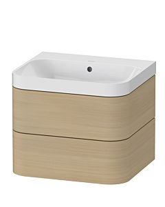 Duravit vasque à poser Happy D.2 Plus HP4345N7171 57,5 x 49 cm, sans trou pour robinetterie, chêne méditerranéen, 2 tiroirs