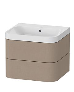 Duravit Happy D.2 Plus vanity washbasin HP4345N7575 57.5 x 49 cm, without tap hole, linen, 2 drawers