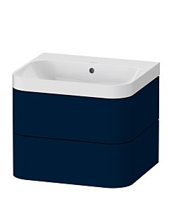 Duravit Happy D.2 Plus Möbelwaschtisch HP4345N9898 57,5 x 49 cm, ohne Hahnloch, nachtblau seidenmatt, 2 Schubkästen