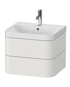 Duravit Happy D.2 Plus Möbelwaschtisch HP4345O3939 57,5 x 49 cm, 1 Hahnloch, nordic weiß seidenmatt, 2 Schubkästen