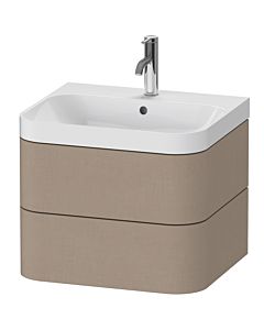 Duravit Happy D.2 Plus Möbelwaschtisch HP4345O7575 57,5 x 49 cm, 1 Hahnloch, leinen, 2 Schubkästen