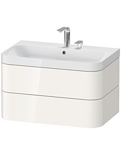 Duravit Happy D.2 Plus vanity washbasin HP4347E2222 77.5 x 49 cm, 2 tap holes, white high gloss, 2 drawers