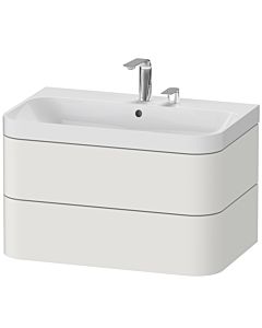 Duravit Happy D.2 Plus vanity washbasin HP4347E3939 77.5 x 49 cm, 2 tap holes, nordic white satin finish, 2 drawers