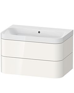 Duravit vasque à poser Happy D.2 Plus HP4347N2222 77,5 x 49 cm, sans trou pour robinetterie, blanc brillant, 2 tiroirs