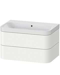 Duravit Happy D.2 Plus vanity washbasin HP4347N3636 77.5 x 49 cm, without tap hole, white satin finish, 2 drawers