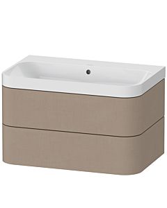 Duravit vasque à poser Happy D.2 Plus HP4347N7575 77,5 x 49 cm, sans trou pour robinetterie, lin, 2 tiroirs