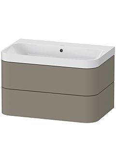 Duravit Happy D.2 Plus vanity washbasin HP4347N9292 77.5 x 49 cm, without tap hole, stone gray satin finish, 2 drawers