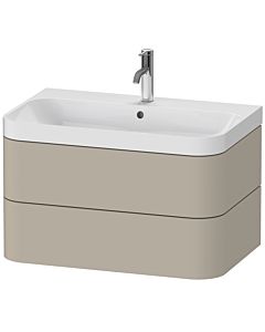vasque à poser Duravit Happy D.2 Plus HP4347O6060 77,5 x 49 cm, trou pour robinetterie 2000 , finition taupe satiné, 2 tiroirs