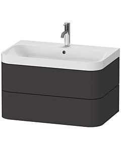 Duravit Happy D.2 Plus vanity washbasin HP4347O8080 77.5 x 49 cm, 2000 tap hole, graphite super matt, 2 drawers