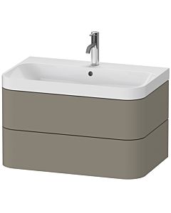 Duravit Happy D.2 Plus vanity washbasin HP4347O9292 77.5 x 49 cm, 2000 tap hole, stone gray satin finish, 2 drawers