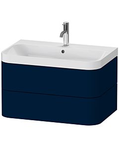 Duravit Happy D.2 Plus vanity washbasin HP4347O9898 77.5 x 49 cm, 2000 tap hole, midnight blue satin finish, 2 drawers