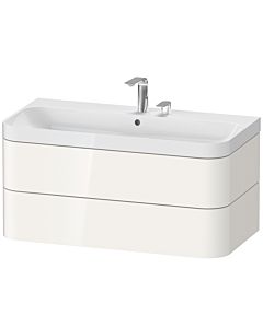 Duravit Happy D.2 Plus Möbelwaschtisch HP4348E2222 97,5 x 49 cm, 2 Hahnlöcher, weiß hochglanz, 2 Schubkästen