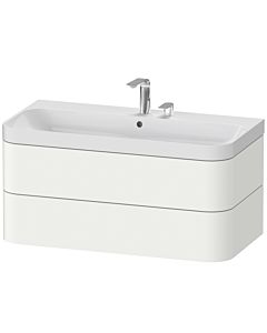 Duravit vasque à poser Happy D.2 Plus HP4348E3636 97,5 x 49 cm, 2 trous pour robinetterie, blanc , 2 tiroirs
