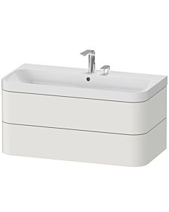 Duravit Happy D.2 Plus Möbelwaschtisch HP4348E3939 97,5 x 49 cm, 2 Hahnlöcher, nordic weiß seidenmatt, 2 Schubkästen