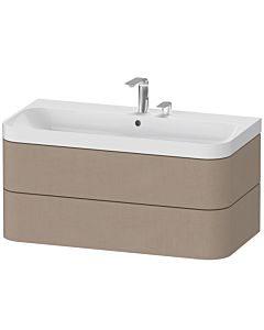 Duravit vasque à poser Happy D.2 Plus HP4348E7575 97,5 x 49 cm, 2 trous pour robinetterie, lin, 2 tiroirs