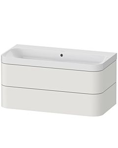 Duravit Happy D.2 Plus vanity washbasin HP4348N3939 97.5 x 49 cm, without tap hole, nordic white satin finish, 2 drawers