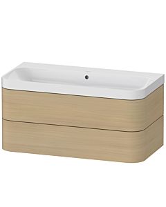 Duravit vasque à poser Happy D.2 Plus HP4348N7171 97,5 x 49 cm, sans trou pour robinetterie, chêne méditerranéen, 2 tiroirs