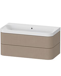 Duravit Happy D.2 Plus vanity washbasin HP4348N7575 97.5 x 49 cm, without tap hole, linen, 2 drawers