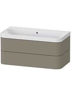 Duravit Happy D.2 Plus vanity washbasin HP4348N9292 97.5 x 49 cm, without tap hole, stone gray satin finish, 2 drawers