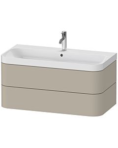Duravit Happy D.2 Plus Möbelwaschtisch HP4348O6060 97,5 x 49 cm, 1 Hahnloch, taupe seidenmatt, 2 Schubkästen