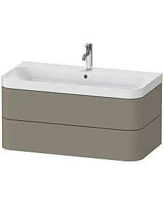 Duravit vasque à poser Happy D.2 Plus HP4348O9292 97,5 x 49 cm, trou pour robinetterie 2000 , finition gris pierre satiné, 2 tiroirs