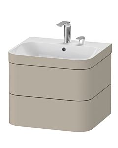 Duravit Happy D.2 Plus vanity unit HP4635E6060 57.5 x 49 cm, 2 tap holes, taupe satin finish, 2 drawers