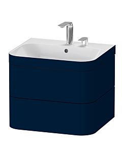 Duravit Happy D.2 Plus Möbelwaschtisch-Unterschrank HP4635E9898 57,5 x 49 cm, 2 Hahnlöcher, nachtblau seidenmatt, 2 Schubkästen