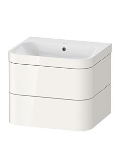 Duravit Happy D.2 Plus Möbelwaschtisch-Unterschrank HP4635N2222 57,5 x 49 cm, ohne Hahnloch, weiß hochglanz, 2 Schubkästen