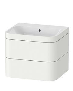 Duravit Happy D.2 Plus vanity unit HP4635N3636 57.5 x 49 cm, without tap hole, white satin finish, 2 drawers