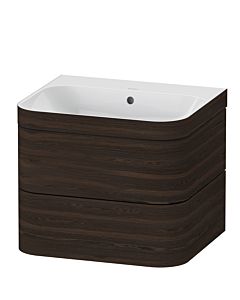 Duravit Happy D.2 Plus vanity unit HP4635N6969 57.5 x 49 cm, without tap hole, brushed walnut, 2 drawers