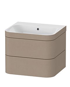 Duravit Happy D.2 Plus Möbelwaschtisch-Unterschrank HP4635N7575 57,5 x 49 cm, ohne Hahnloch, leinen, 2 Schubkästen
