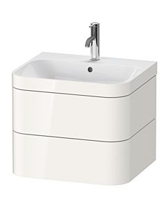Duravit Happy D.2 Plus vanity unit HP4635O2222 57.5 x 49 cm, 2000 tap hole, white high gloss, 2 drawers