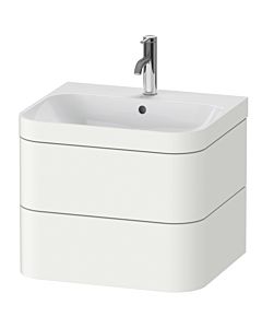 Duravit Happy D.2 Plus Möbelwaschtisch-Unterschrank HP4635O3636 57,5 x 49 cm, 1 Hahnloch, weiß seidenmatt, 2 Schubkästen