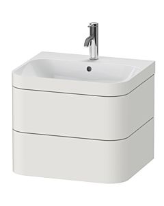 Duravit Happy D.2 Plus Möbelwaschtisch-Unterschrank HP4635O3939 57,5 x 49 cm, 1 Hahnloch, nordic weiß seidenmatt, 2 Schubkästen
