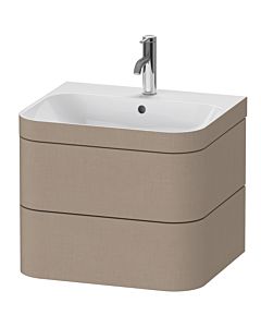 Duravit Happy D.2 Plus meuble sous-lavabo HP4635O7575 57,5 x 49 cm, trou pour robinetterie 2000 , lin, 2 tiroirs