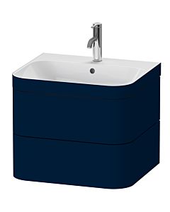 Duravit Happy D.2 Plus meuble sous-lavabo HP4635O9898 57,5 x 49 cm, trou pour robinetterie 2000 , finition satinée bleu nuit, 2 tiroirs