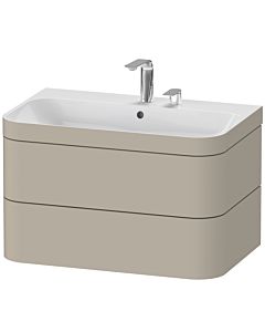 Duravit Happy D.2 Plus Möbelwaschtisch-Unterschrank HP4637E6060 77,5 x 49 cm, 2 Hahnlöcher, taupe seidenmatt, 2 Schubkästen
