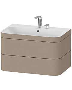 Duravit Happy D.2 Plus meuble sous-lavabo HP4637E7575 77,5 x 49 cm, 2 trous pour robinetterie, lin, 2 tiroirs