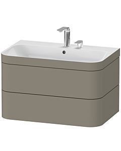 Duravit Happy D.2 Plus meuble sous-lavabo HP4637E9292 77,5 x 49 cm, 2 trous pour robinetterie, finition gris pierre satiné, 2 tiroirs