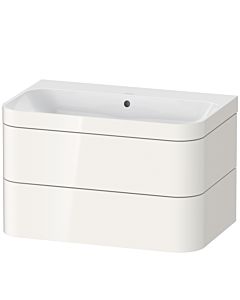 Duravit Happy D.2 Plus vanity unit HP4637N2222 77.5 x 49 cm, without tap hole, white high gloss, 2 drawers