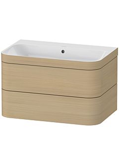Duravit Happy D.2 Plus Möbelwaschtisch-Unterschrank HP4637N7171 77,5 x 49 cm, ohne Hahnloch, mediterrane Eiche, 2 Schubkästen