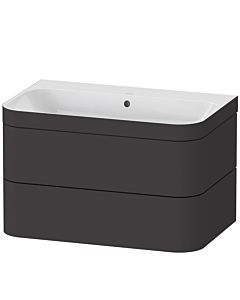Duravit Happy D.2 Plus vanity unit HP4637N8080 77.5 x 49 cm, without tap hole, graphite super matt, 2 drawers