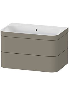Duravit Happy D.2 Plus vanity unit HP4637N9292 77.5 x 49 cm, without tap hole, stone gray satin finish, 2 drawers