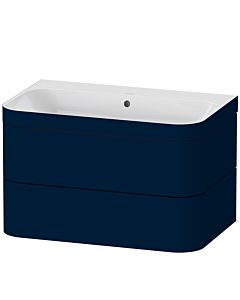 Duravit Happy D.2 Plus meuble sous vasque HP4637N9898 77,5 x 49 cm, sans trou pour robinetterie, finition satinée bleu nuit, 2 tiroirs