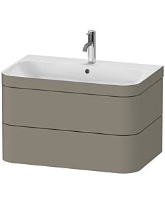 Duravit Happy D.2 Plus vanity unit HP4637O9292 77.5 x 49 cm, 2000 tap hole, stone gray satin finish, 2 drawers