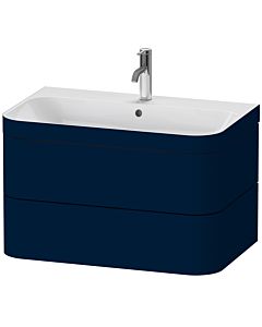 Duravit Happy D.2 Plus vanity unit HP4637O9898 77.5 x 49 cm, 2000 tap hole, midnight blue satin finish, 2 drawers