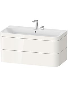 Duravit Happy D.2 Plus meuble sous-lavabo HP4638E2222 97,5 x 49 cm, 2 trous pour robinetterie, blanc brillant, 2 tiroirs