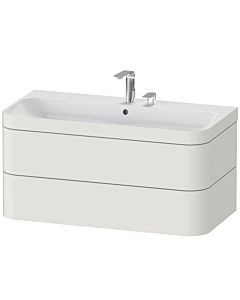 Duravit Happy D.2 Plus vanity unit HP4638E3939 97.5 x 49 cm, 2 tap holes, nordic white satin finish, 2 drawers